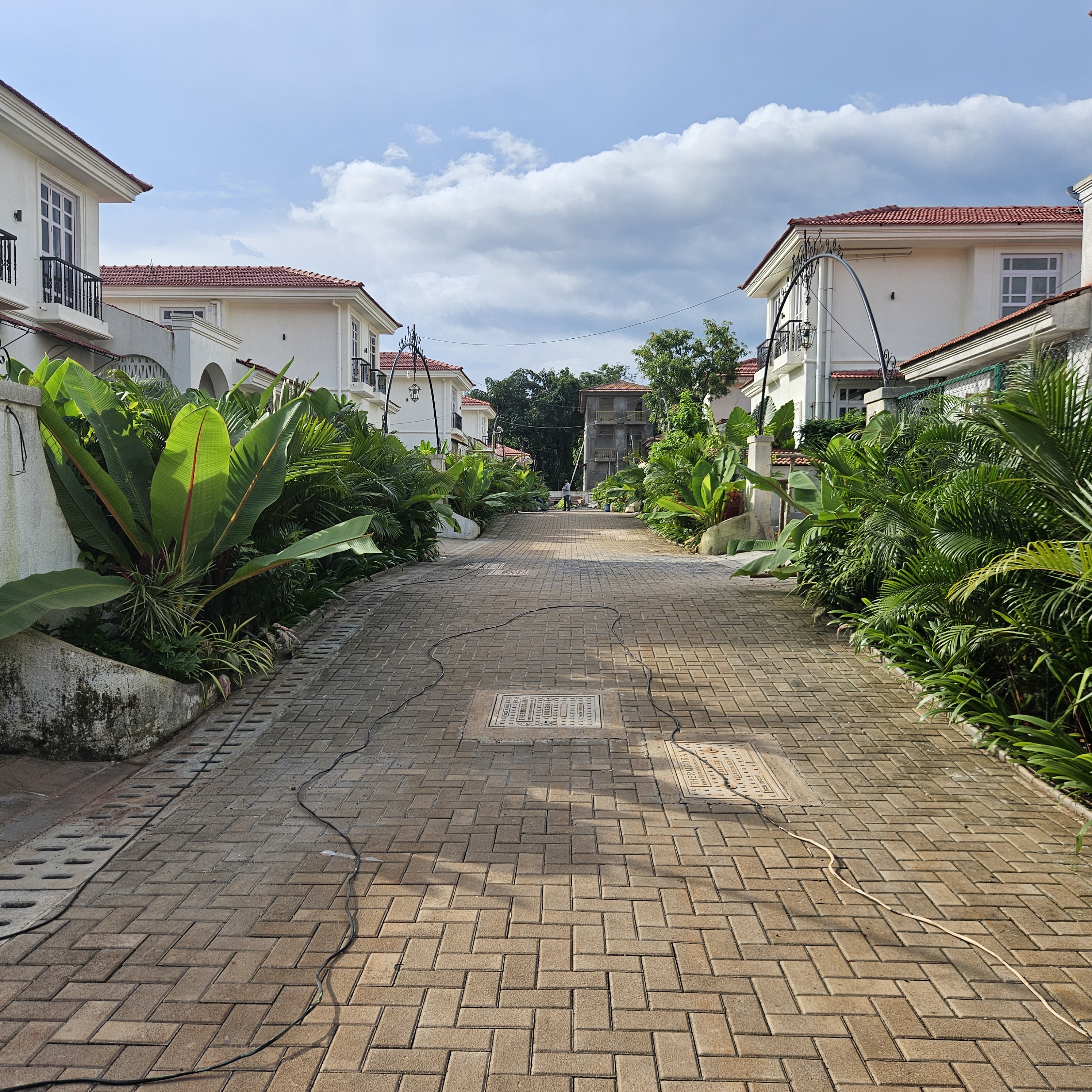 Tropical landscape design at Siolim Isprava villa with curated garden elements